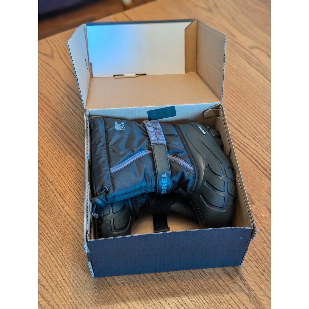 Sorel Children's Flurry Boot Insulated Winter Boots Size 12 Black City Grey - Picture 8 of 10